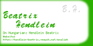 beatrix hendlein business card